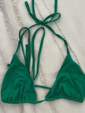 437 Green Triangle Bikini Top